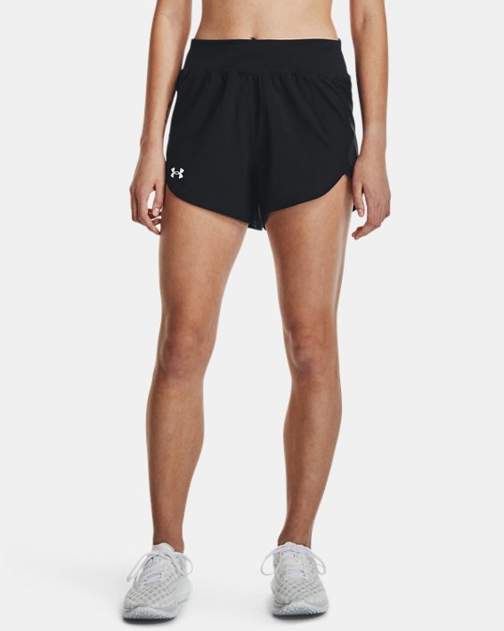 UA Fly-By Elite Shorts mit hohem Bund für Damen, Black, pdpMainDesktop image number 0